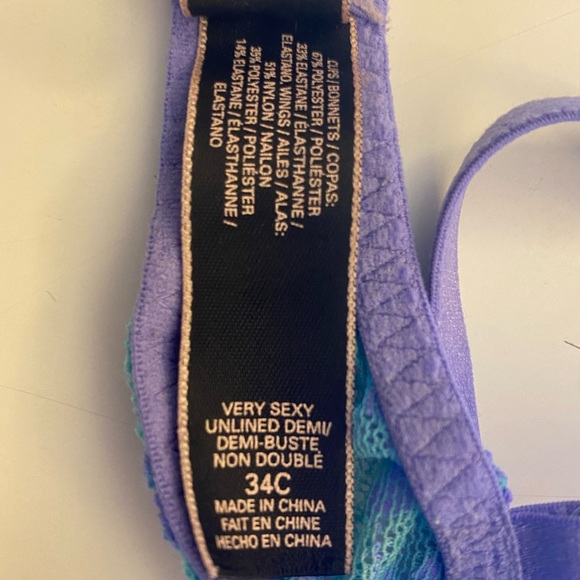 Sexy lace blue and green Victoria secret bra - Picture 3 of 3